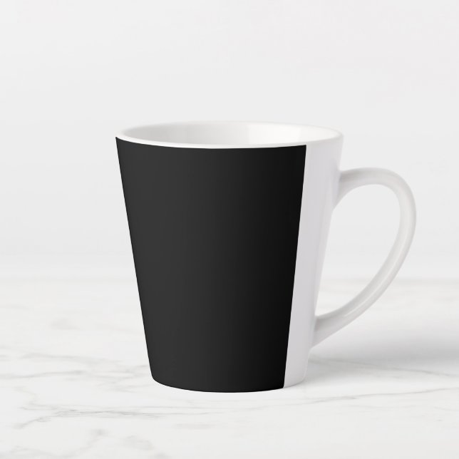 Create Your Own Black Custom Design Holiday Card Latte Mug (Right)