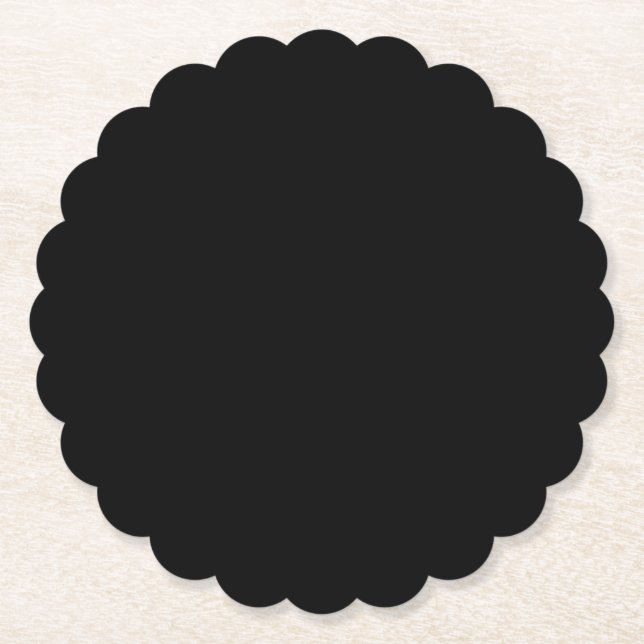 Create Your Own Black Custom Design Holiday Card Paper Coaster (Front)