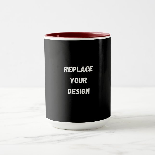  Create Your Own Black Custom Design Mug (Center)