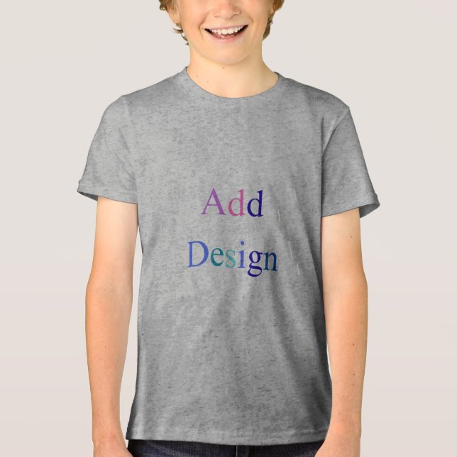  Create Your Own Black Custom Design Tri-Blend Shirt (Front)