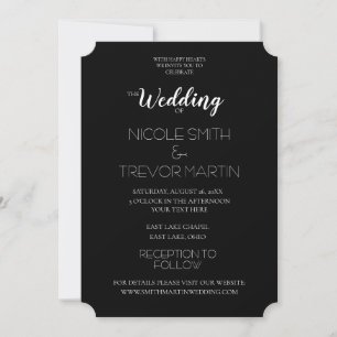 Create Your Own Black Customised Wedding Invitation