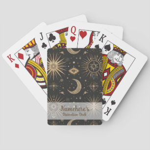 Create Your Own Black & Gold Celestial Magical Eye Playing Cards