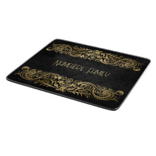 Create Your Own Black & Gold Elegant Ornamental Cutting Board
