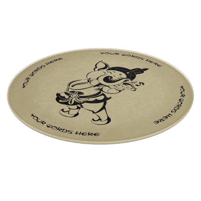 Create Your Own Black & Gold Ganesh Flute Cutting Board (Corner)