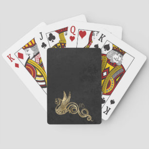 Create Your Own Black & Gold Winged Snake Playing Cards