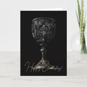 Create Your Own Black Gothic Chalice Holiday Card