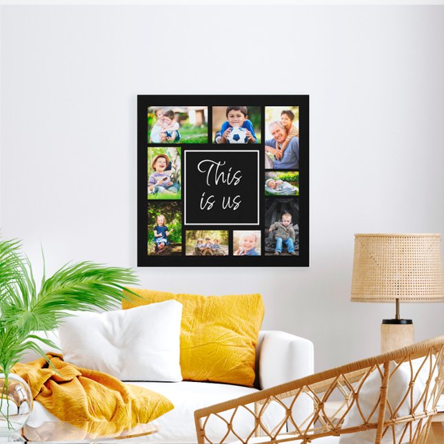 Create Your Own Black Multi Photo Collage This Us Canvas Print (Creator Uploaded)
