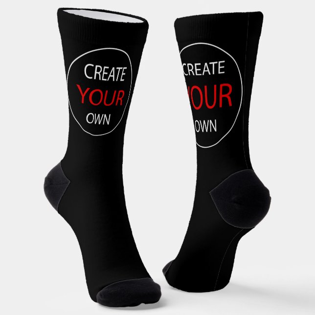 Create Your Own - Black, Photo, Personal / Custom Socks (Angled)