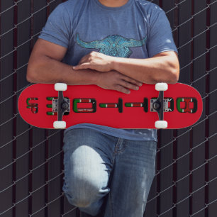 Create Your Own Black Red Green Bottom Up Design  Skateboard