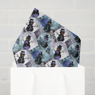 Create Your Own Black Snowmen Tissue Paper