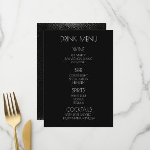 Create Your Own - Black Speckled Back Drink Menu