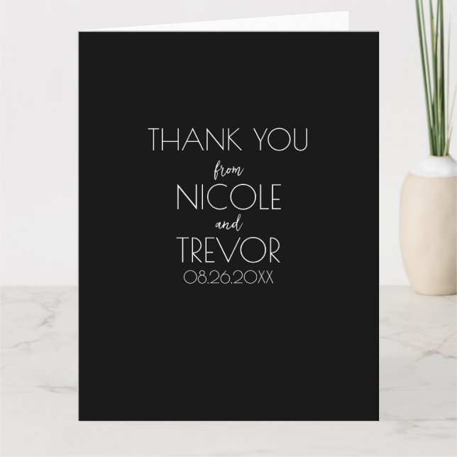 Create Your Own - Black Thank You Card (Front)