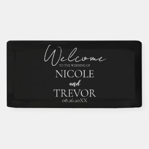 Create Your Own - Black Wedding Welcome Banner