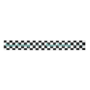 Create Your Own Black & White Checks Satin Ribbon