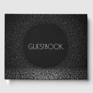 Create Your Own - Black & White Circle Dots Guest Book