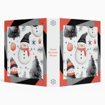Create Your Own Black White Red Snowmen Christmas