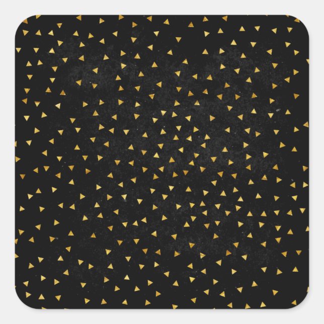 Create Your Own Blank Black and Gold  Square Sticker (Front)
