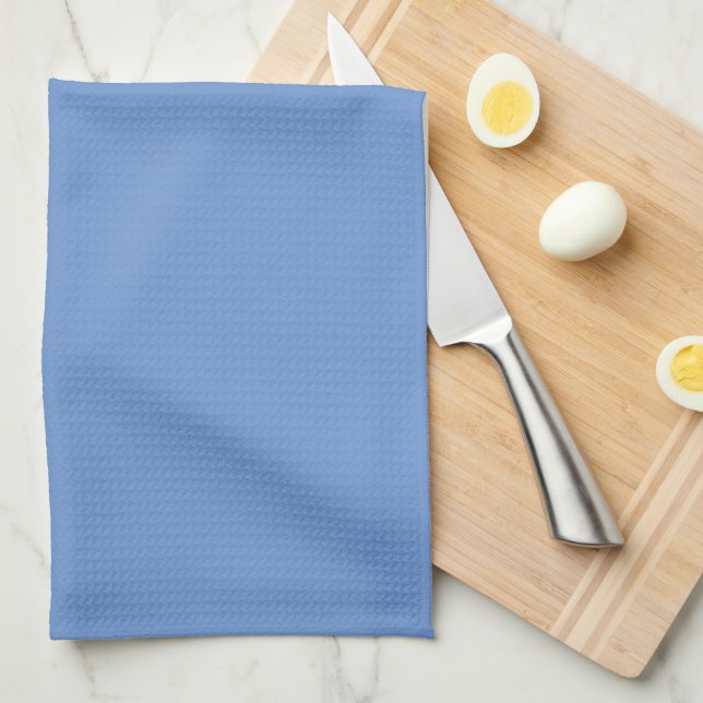 Create Your Own Blank Cornflower Blue Solid Colour Tea Towel (Quarter Fold)