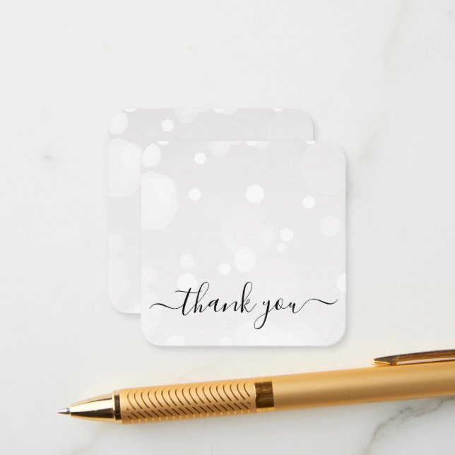 Create Your Own - Blank White Bokeh Thank You Enclosure Card (Front/Back In Situ)