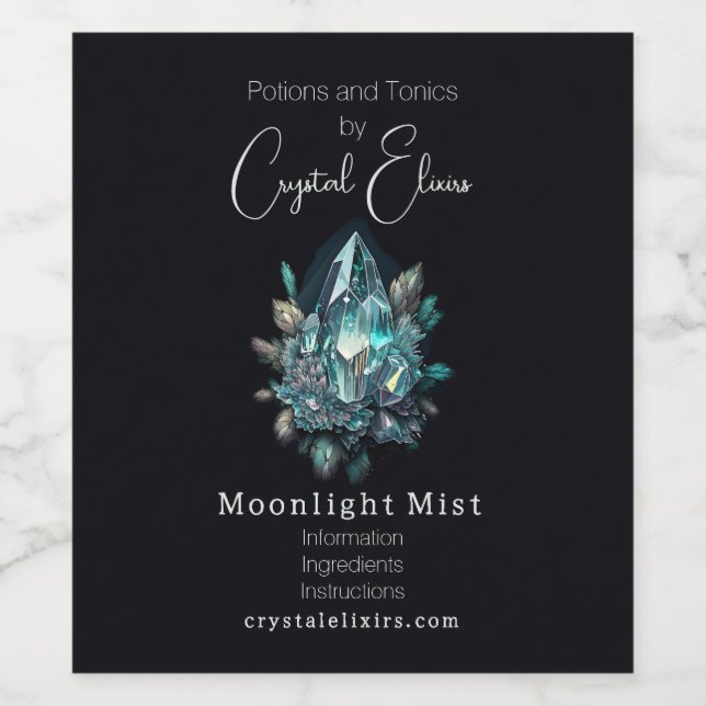 Create Your Own Blue Crystals Apothecary Label (Single Label)