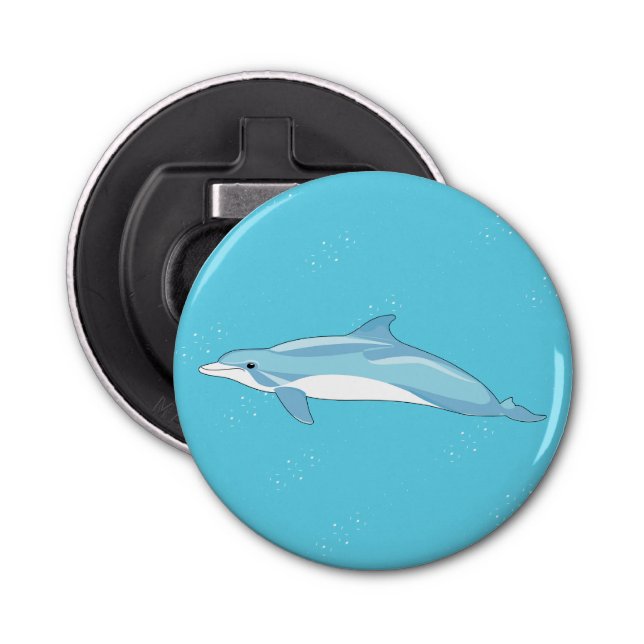 Create your own Blue dolphin in sea Bottle Opener (Front)