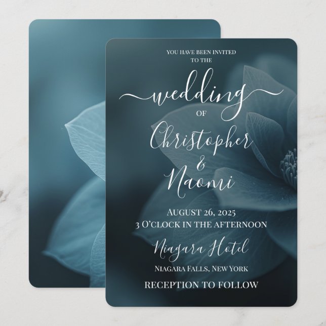 Create Your Own Blue Dream Flower Invitation (Front/Back)