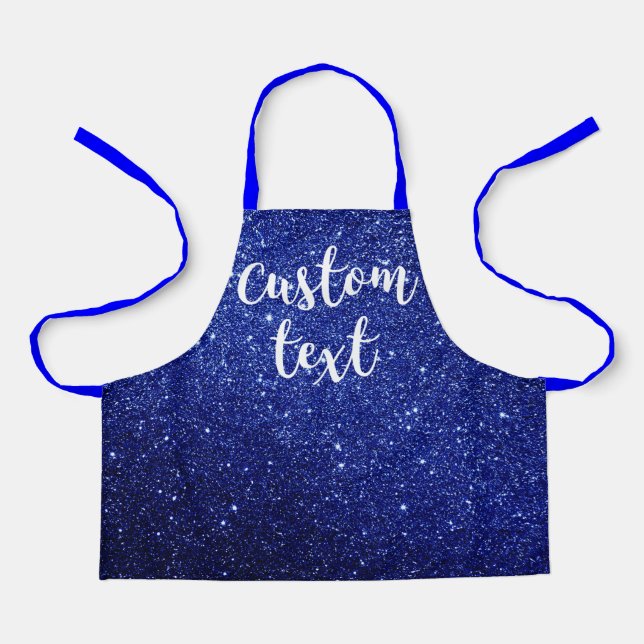 Create Your Own Blue Glitter  Personalised Kids Ap Apron (Front)