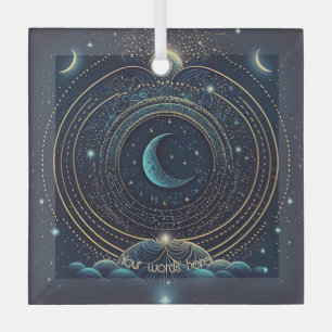 Create Your Own Blue & Gold Celestial Landscape Glass Tree Decoration