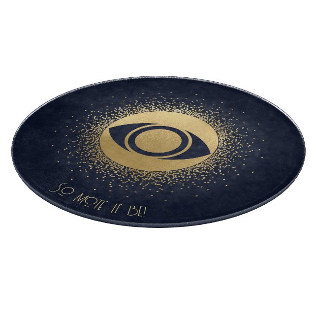 Create Your Own Blue & Gold Magic Eye Star Dust Cutting Board (Corner)