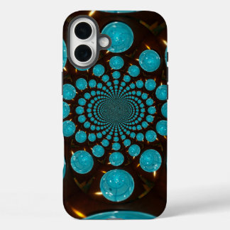 Create Your Own Blue Lights Kaleidoscope iPhone 16 Plus Case