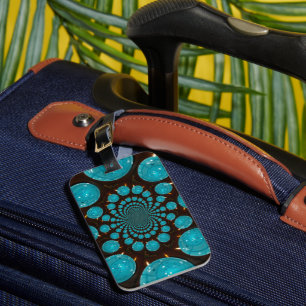 Create Your Own Blue Lights Kaleidoscope  Luggage Tag