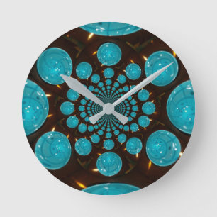 Create Your Own Blue Lights Kaleidoscope  Round Clock