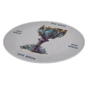 Create Your Own Blue & Purple Gold Rimmed Chalice Cutting Board
