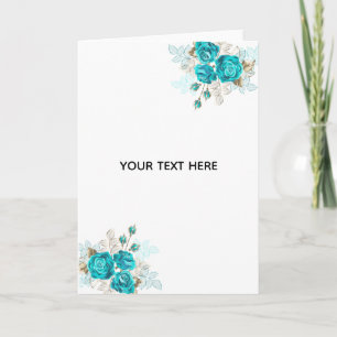 Create Your Own Blue Rose Elegant Card