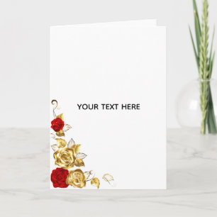 Create Your Own Blue Rose Elegant Card