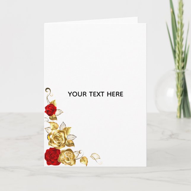 Create Your Own Blue Rose Elegant Card (Front)