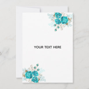 Create Your Own Blue Rose Elegant Card