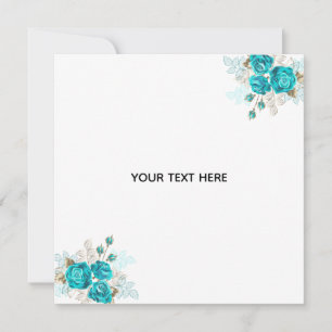 Create Your Own Blue Rose Elegant Invitation