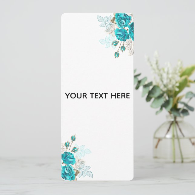 Create Your Own Blue Rose Elegant Invitation (Standing Front)