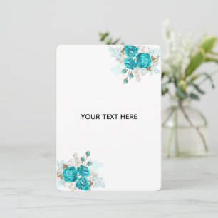 Create Your Own Blue Rose Elegant Invitation