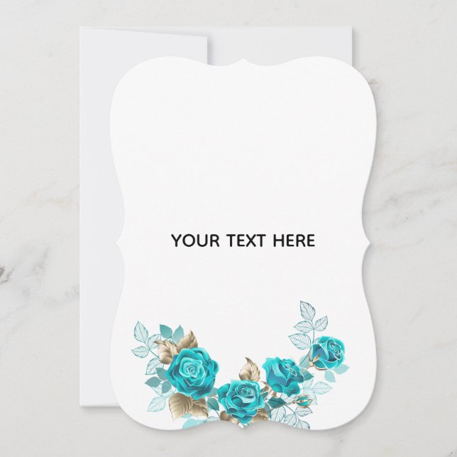 Create Your Own Blue Rose Elegant Save The Date (Front)
