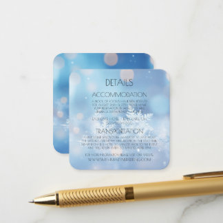 Create Your Own Blue Snowflakes Wedding Details Enclosure Card
