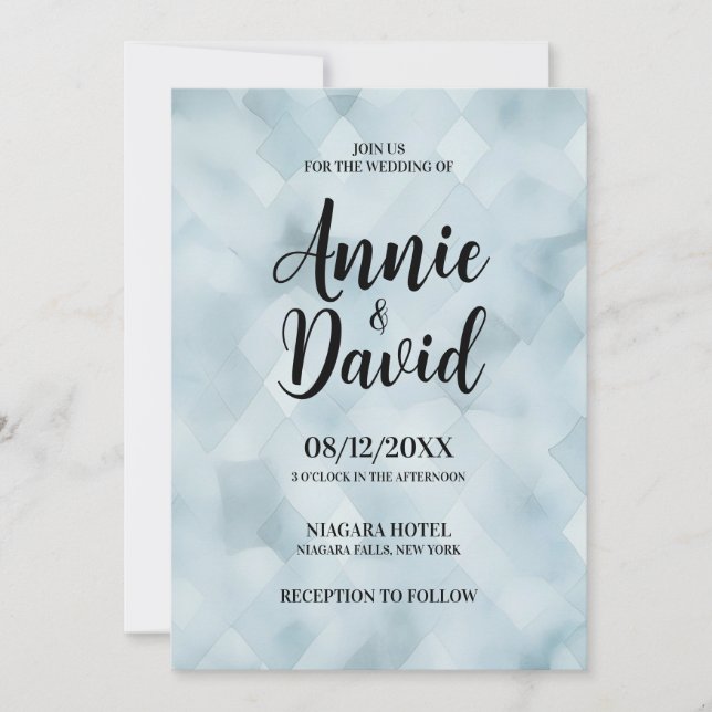 Create Your Own Blue Vintage Texture Wedding Invitation (Front)