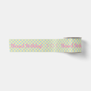 Create Your Own Blue & Yellow Gingham Satin Ribbon