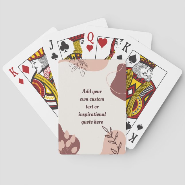 Create Your Own Boho Abstract Motivational Quote Playing Cards (Back)