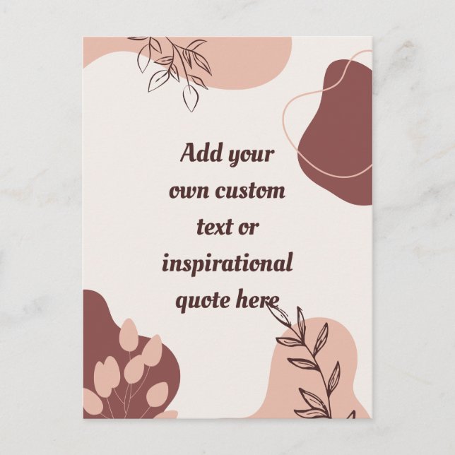Create Your Own Boho Abstract Motivational Quote Postcard (Front)