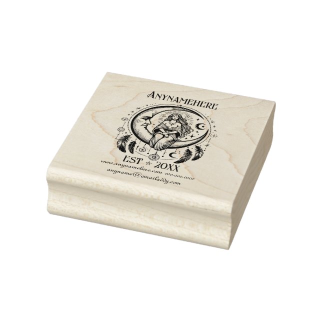 Create Your Own Boho Crescent Moon Goddess Rubber Stamp (Stamp)