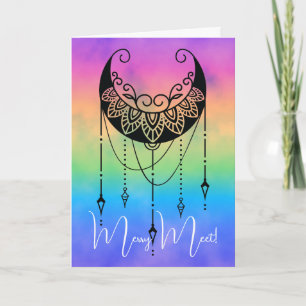 Create Your Own Boho Floral Moon Silhouette Card