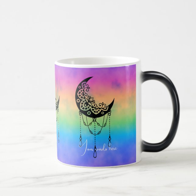 Create Your Own Boho Leafy Moon Silhouette Magic Mug (Right)