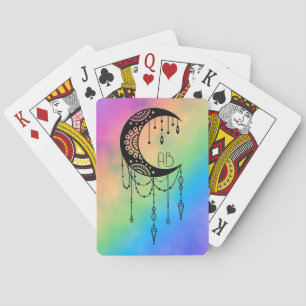Create Your Own Boho Mandala Moon Silhouette Playing Cards